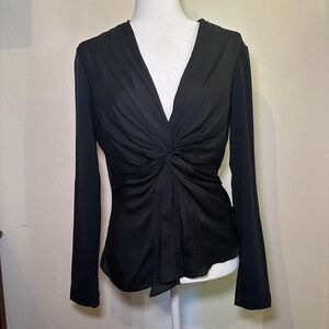 Escada Black Twist-Front Blouse